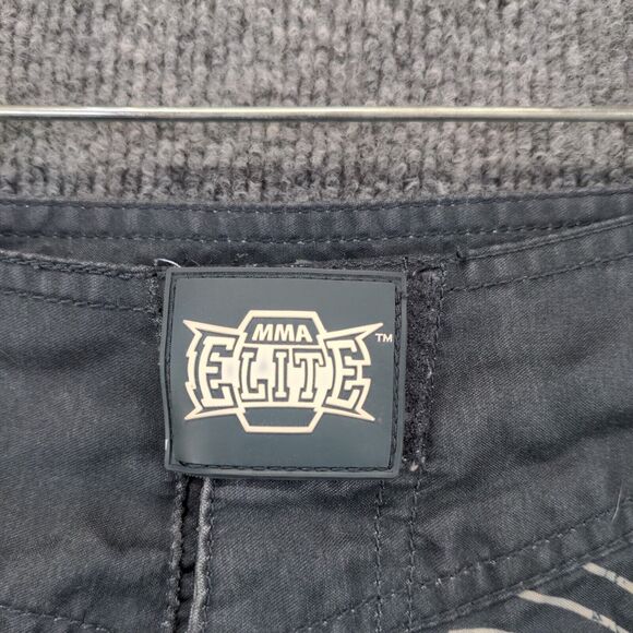 MMA Elite Athletic Shorts Mens Size XL Gray Geometric Dragon Pattern - Picture 12 of 15